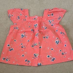 GAP Coral Floral Blouse, Women's Size Medium.